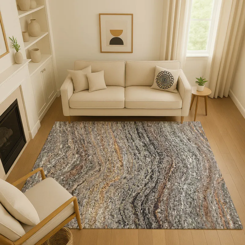 Luxury Washable Lumara Pewter 9\' x 12\' Rug