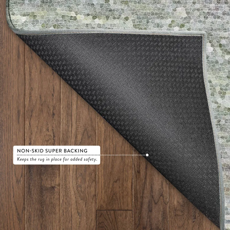 Luxury Washable Lumara Sage 2\'6\" x 3\'10\" Rug