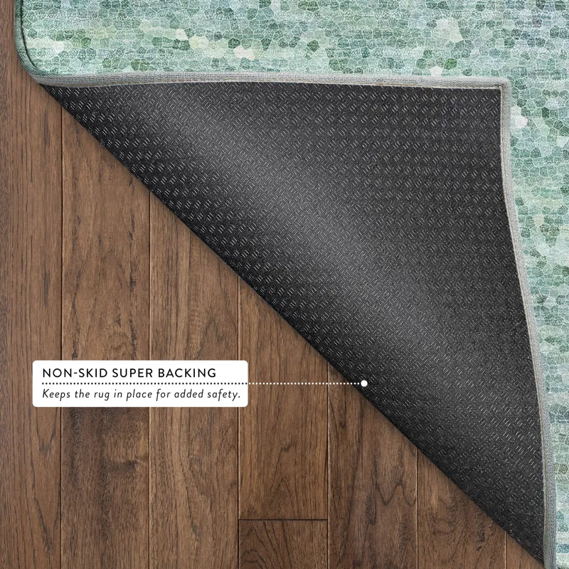 Luxury Washable Lumara Teal 1\'8\" x 2\'6\" Rug