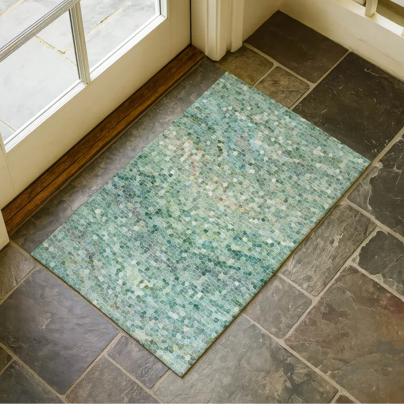 Luxury Washable Lumara Teal 1\'8\" x 2\'6\" Rug