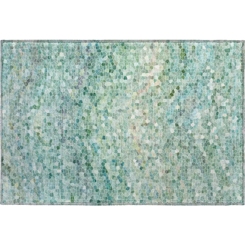 Luxury Washable Lumara Teal 1\'8\" x 2\'6\" Rug