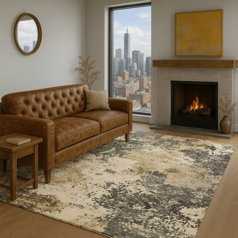 Luxury Washable Lumara Pewter 5\' x 7\'6\" Rug