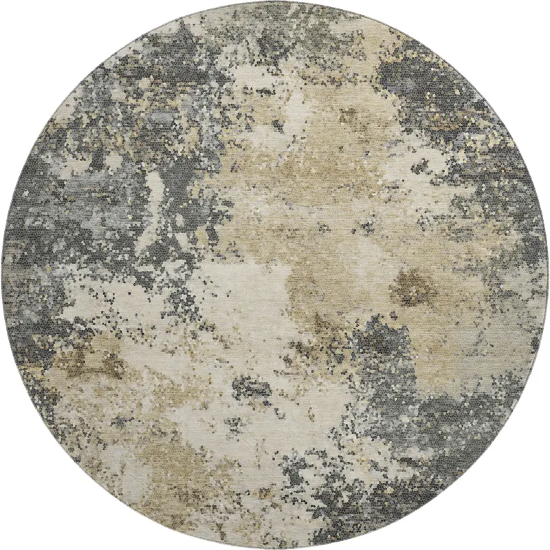 Luxury Washable Lumara Pewter 8\' x 8\' Round Rug