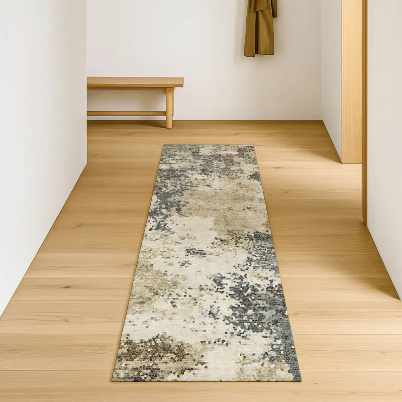 Luxury Washable Lumara Pewter 2\'3\" x 7\'6\" Runner Rug