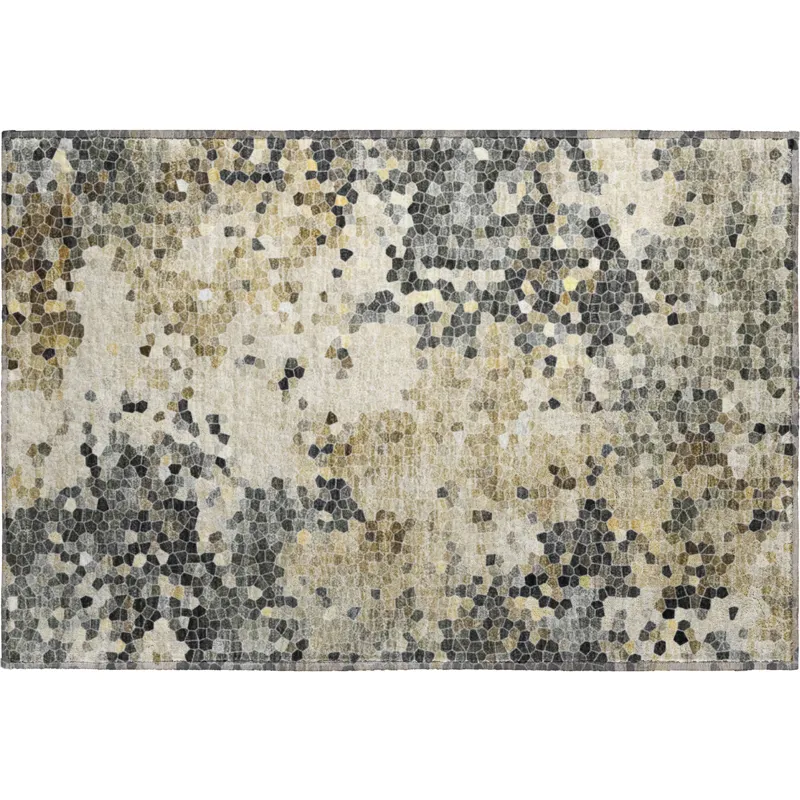 Luxury Washable Lumara Pewter 1\'8\" x 2\'6\" Rug