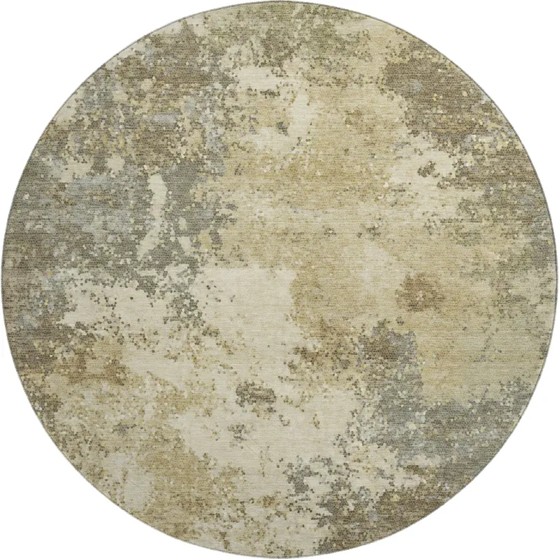 Luxury Washable Lumara Wheat 8\' x 8\' Round Rug