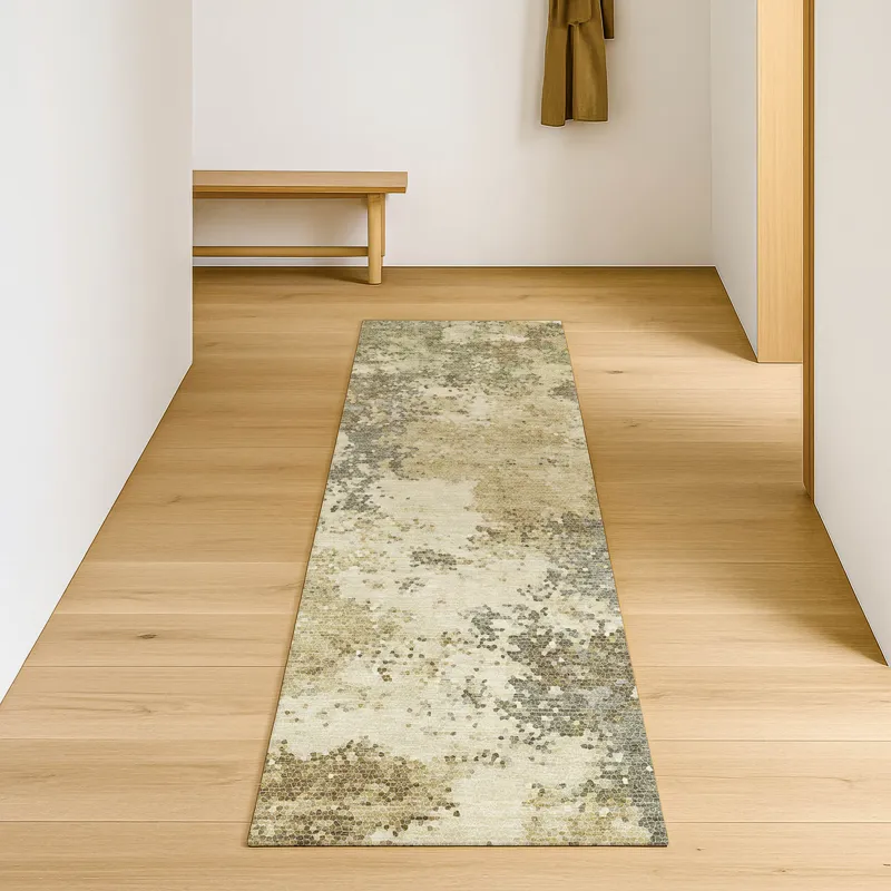 Luxury Washable Lumara Wheat 2\'3\" x 7\'6\" Runner Rug