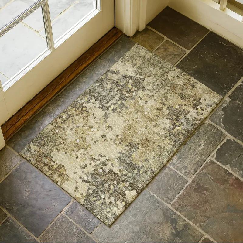 Luxury Washable Lumara Wheat 1\'8\" x 2\'6\" Rug