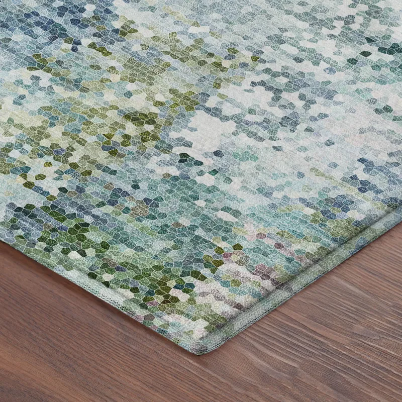 Luxury Washable Lumara Aqua 5\' x 7\'6\" Rug