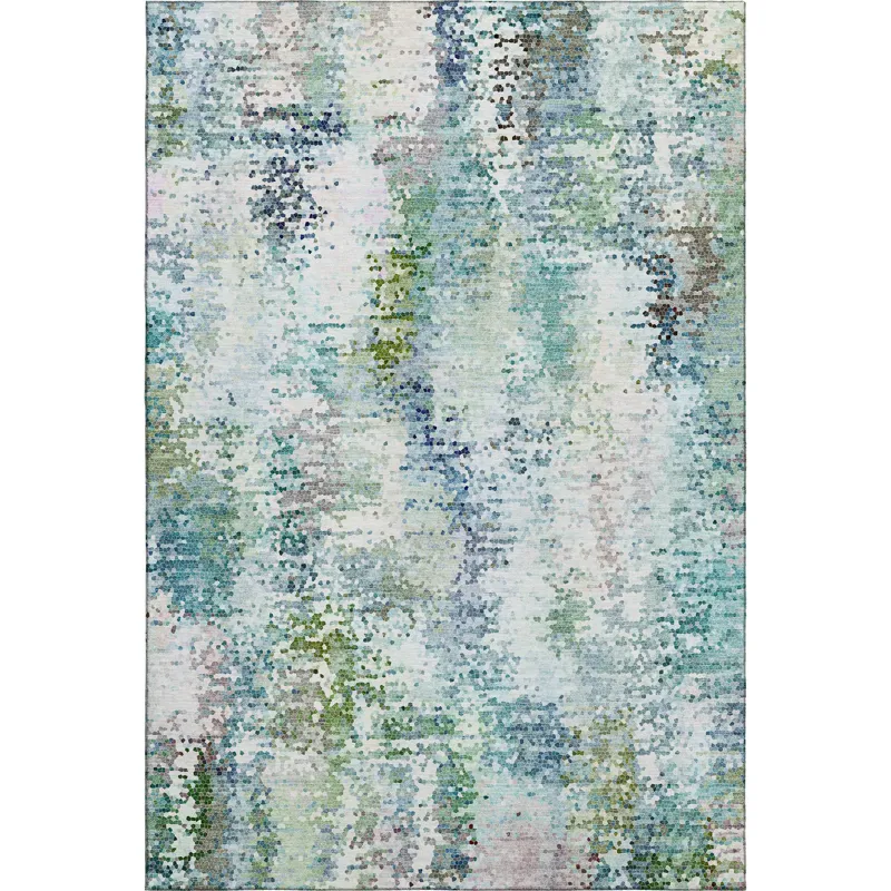 Luxury Washable Lumara Aqua 5\' x 7\'6\" Rug