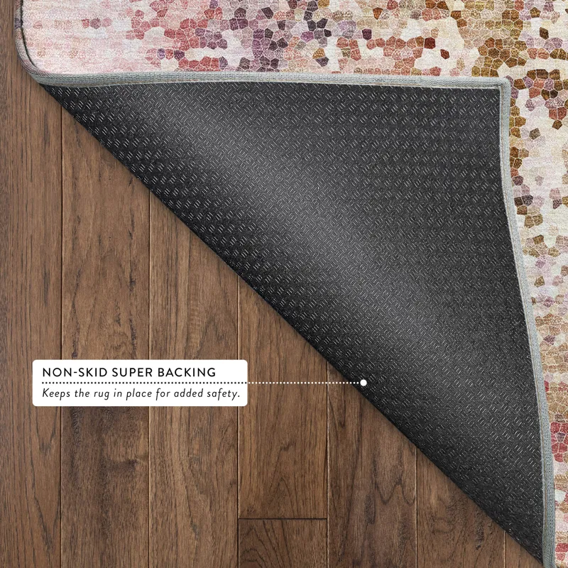 Luxury Washable Lumara Blush 1\'8\" x 2\'6\" Rug