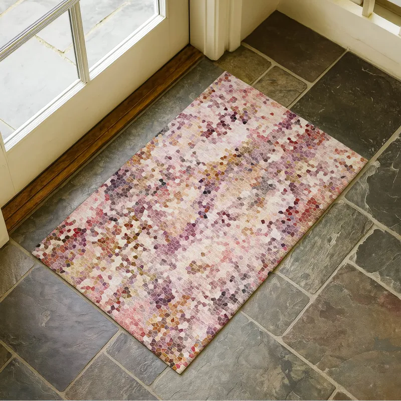 Luxury Washable Lumara Blush 1\'8\" x 2\'6\" Rug