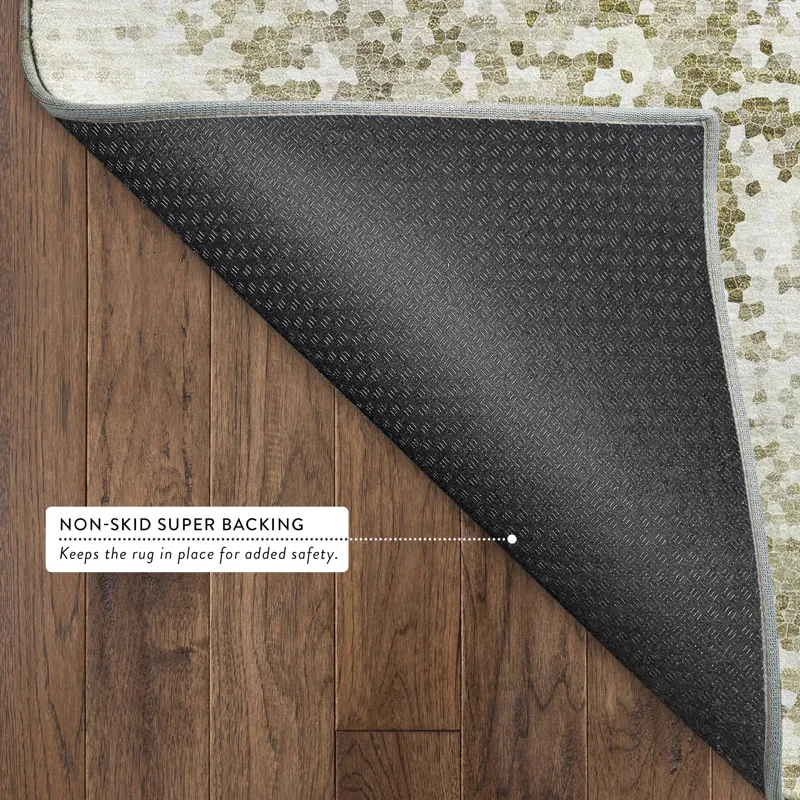 Luxury Washable Lumara Khaki 1\'8\" x 2\'6\" Rug