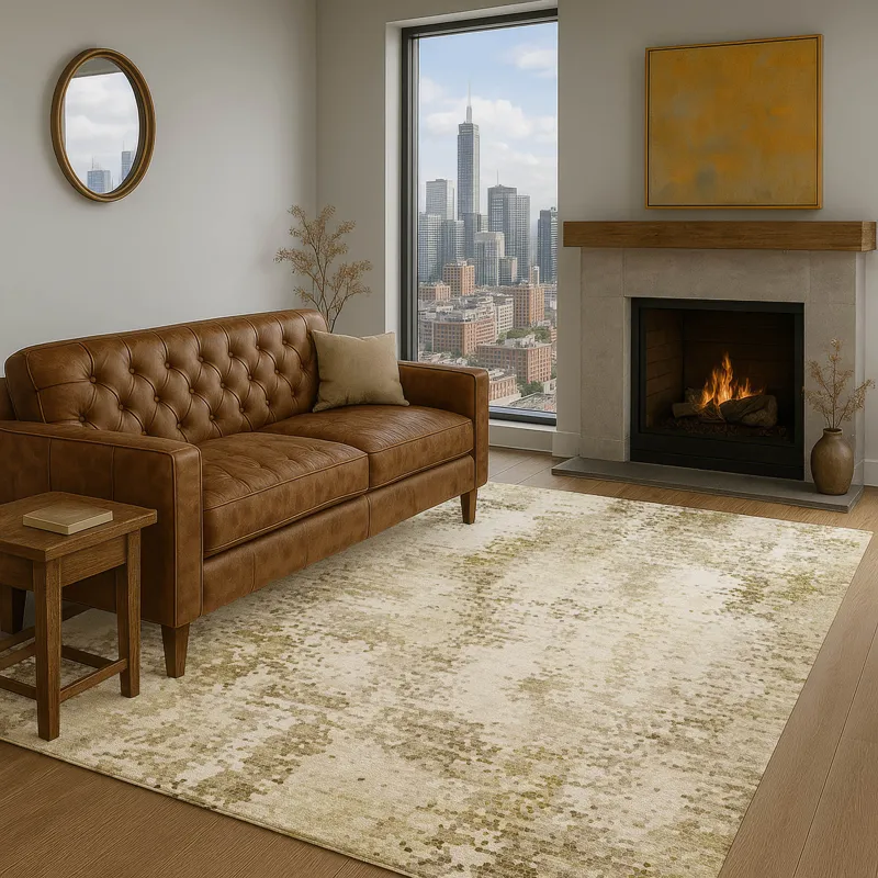 Luxury Washable Lumara Khaki 2\'6\" x 3\'10\" Rug