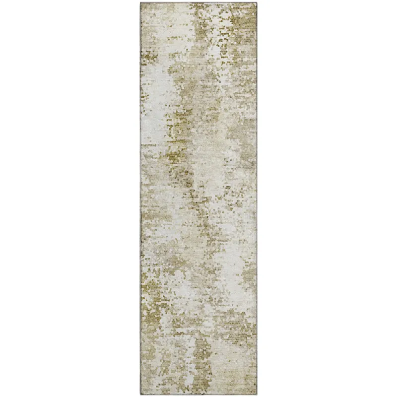 Luxury Washable Lumara Khaki 2\'3\" x 7\'6\" Runner Rug
