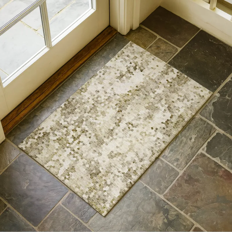 Luxury Washable Lumara Khaki 1\'8\" x 2\'6\" Rug