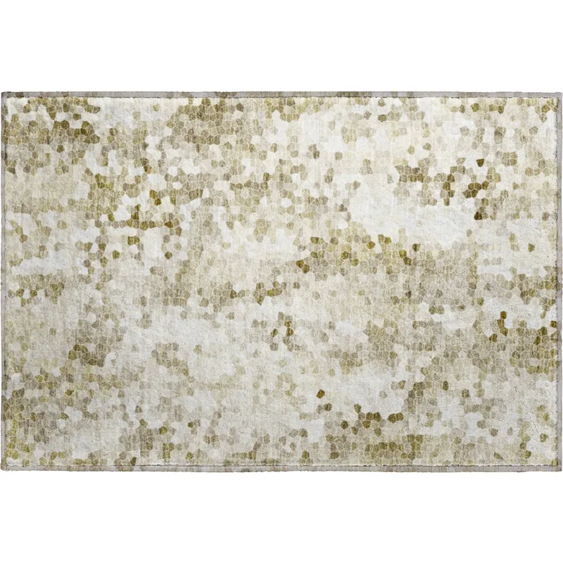 Luxury Washable Lumara Khaki 1\'8\" x 2\'6\" Rug