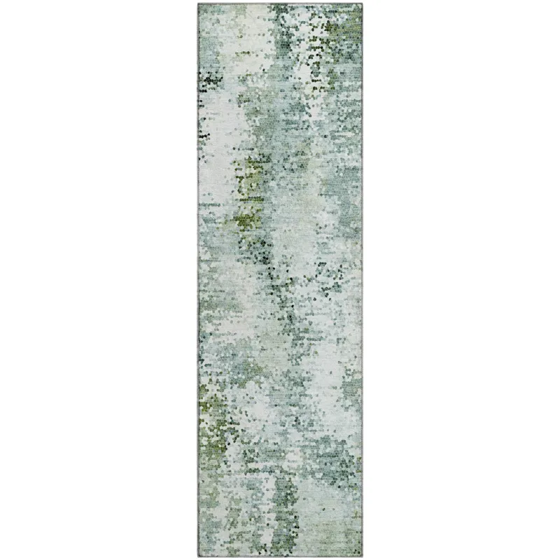 Luxury Washable Lumara Sage 2\'3\" x 7\'6\" Runner Rug