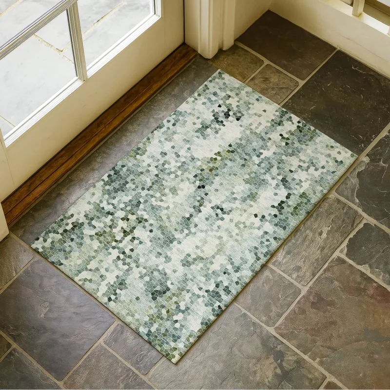 Luxury Washable Lumara Sage 1\'8\" x 2\'6\" Rug