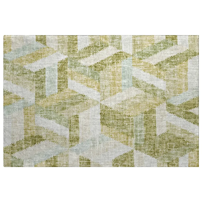 Luxury Washable Lorenzo Aloe 1\'8\" x 2\'6\" Rug