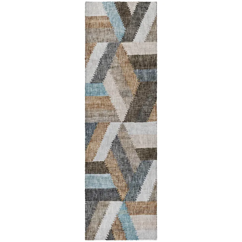 Luxury Washable Lorenzo Brown 2\'3\" x 7\'6\" Runner Rug
