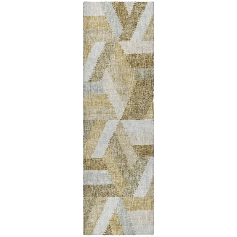 Luxury Washable Lorenzo Tan 2\'3\" x 7\'6\" Runner Rug