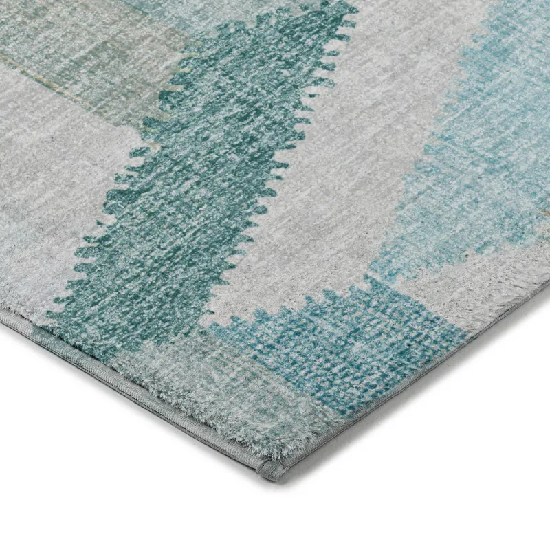 Luxury Washable Lorenzo Teal 9\' x 12\' Rug