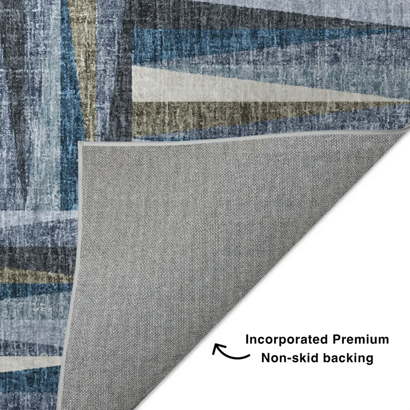 Luxury Washable Lorenzo Denim 8\' x 8\' Round Rug