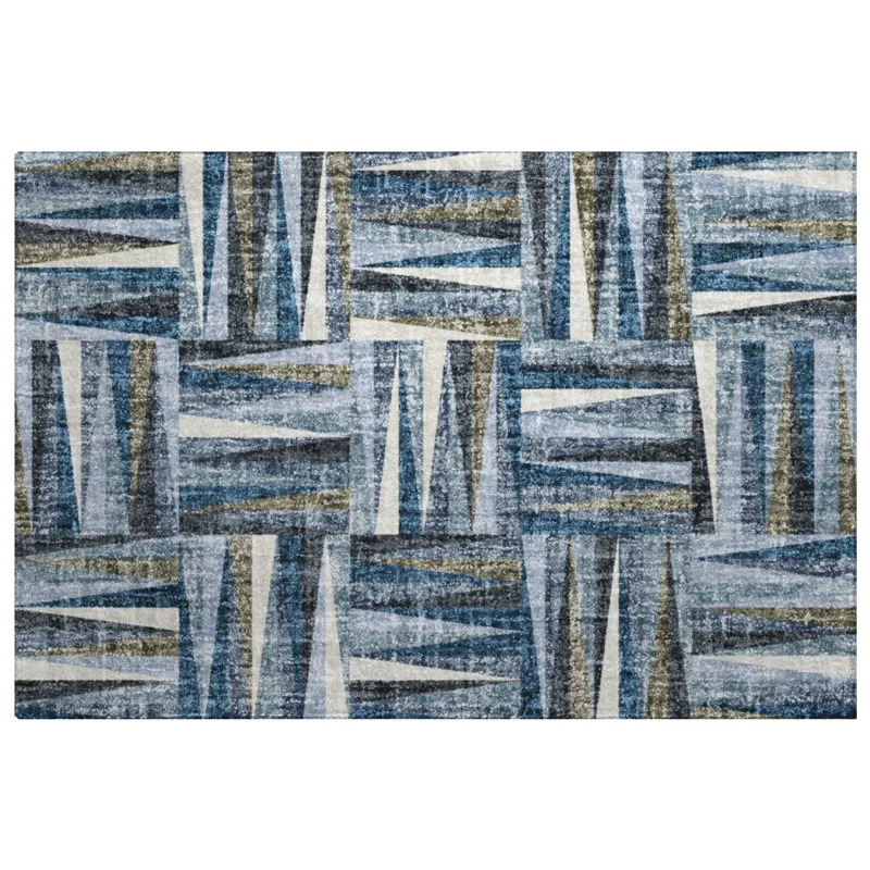 Luxury Washable Lorenzo Denim 1\'8\" x 2\'6\" Rug