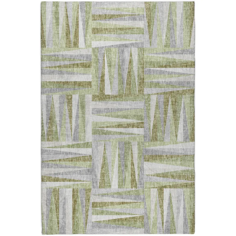 Luxury Washable Lorenzo Green 2\'6\" x 3\'10\" Rug