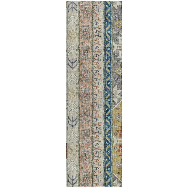 Luxury Washable Lorenzo Ivory 2\'3\" x 7\'6\" Runner Rug