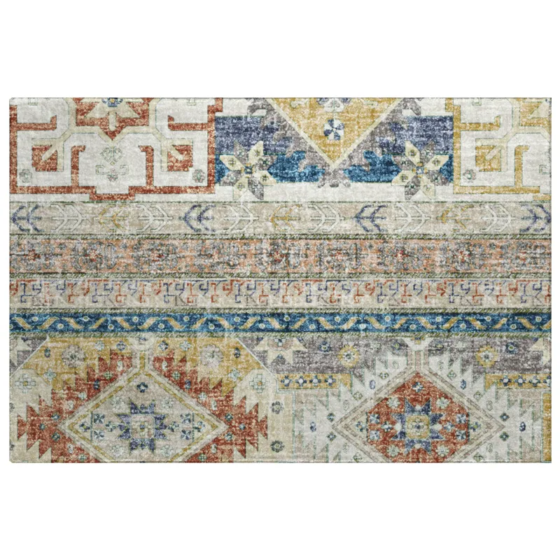 Luxury Washable Lorenzo Ivory 1\'8\" x 2\'6\" Rug
