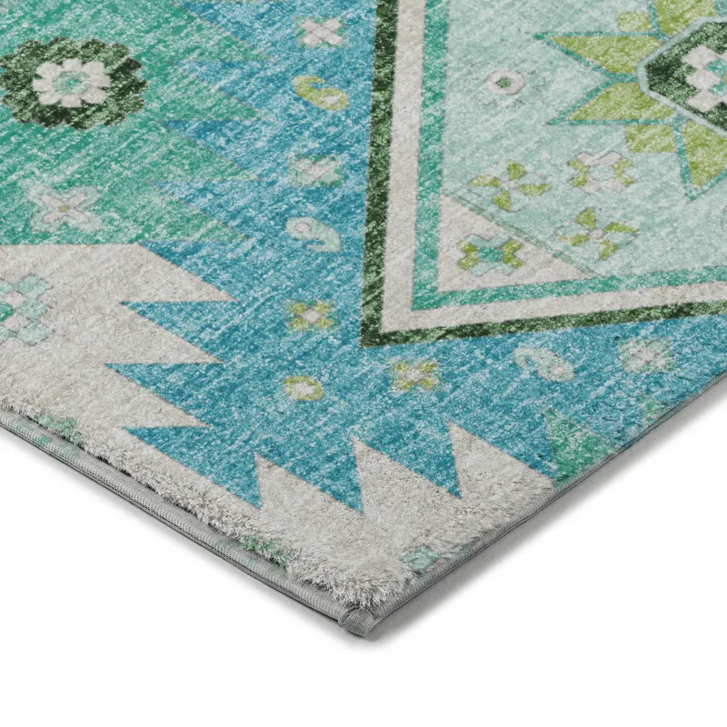 Luxury Washable Lorenzo Mint 5\' x 7\'6\" Rug