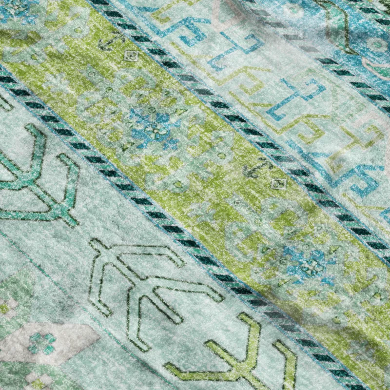 Luxury Washable Lorenzo Mint 5\' x 7\'6\" Rug