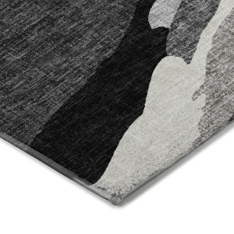 Luxury Washable Lorenzo Black 8\' x 10\' Rug