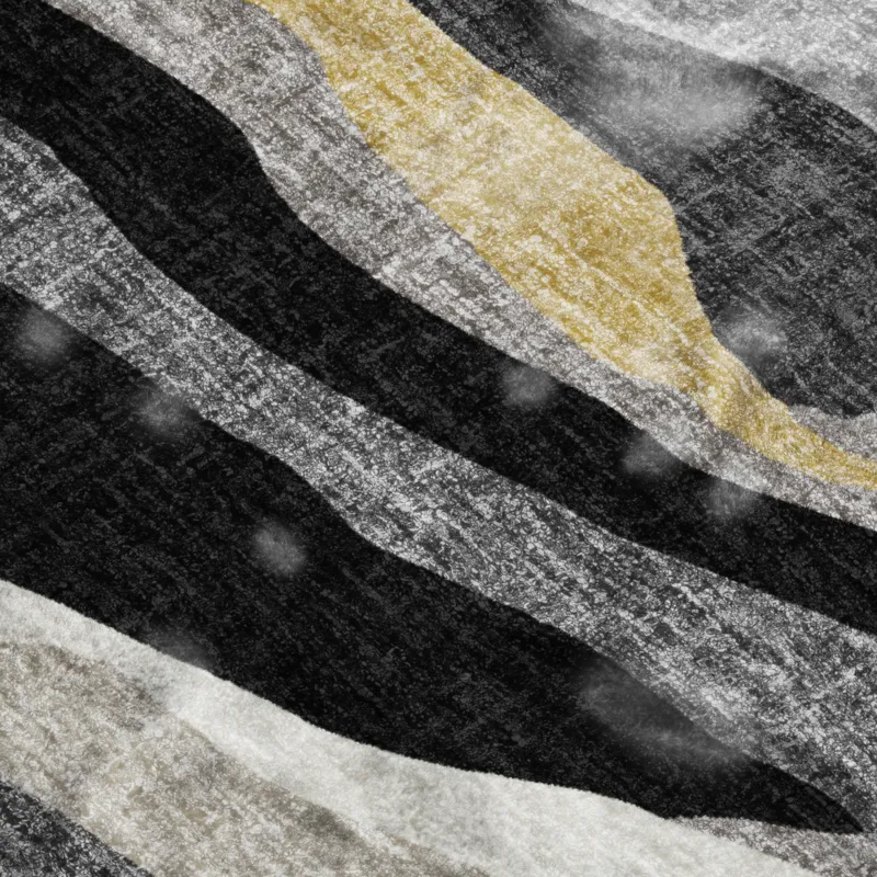 Luxury Washable Lorenzo Black 8\' x 10\' Rug