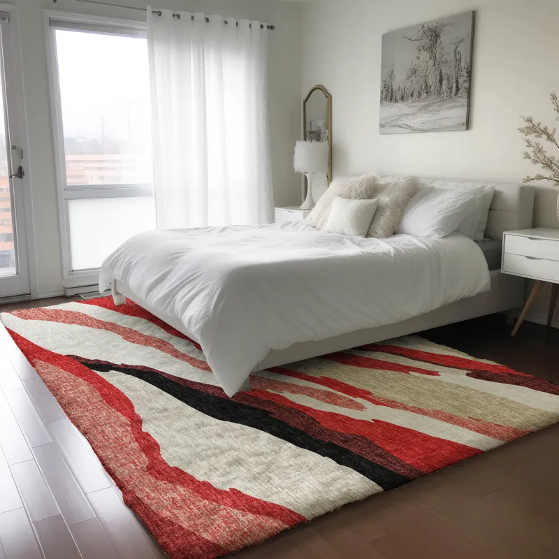 Luxury Washable Lorenzo Red 10\' x 14\' Rug