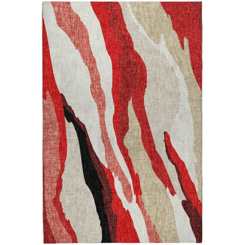 Luxury Washable Lorenzo Red 10\' x 14\' Rug