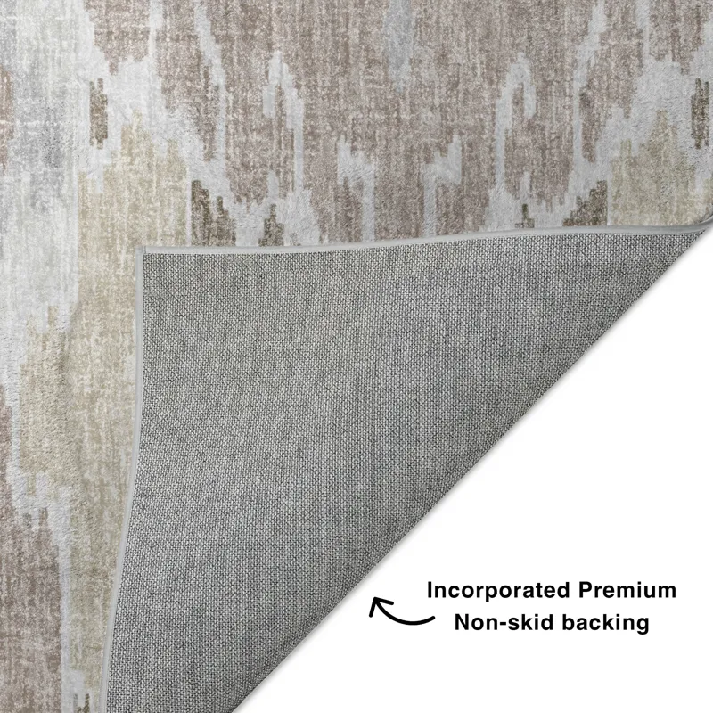 Luxury Washable Lorenzo Ivory 2\'3\" x 7\'6\" Runner Rug