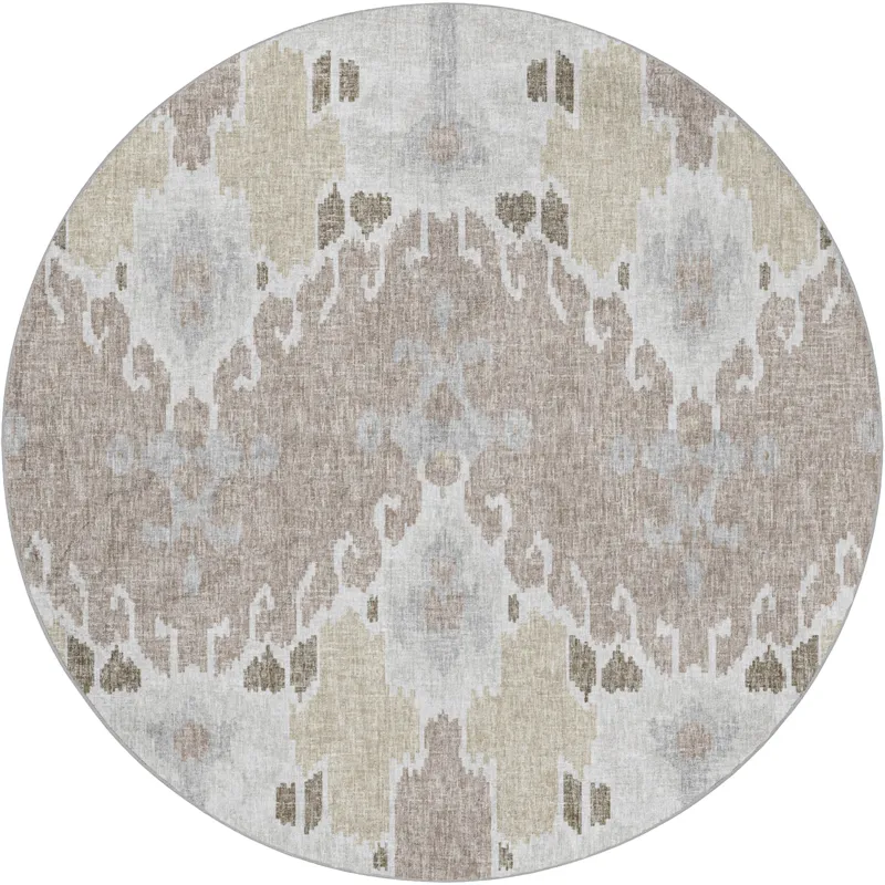 Luxury Washable Lorenzo Ivory 8\' x 8\' Round Rug