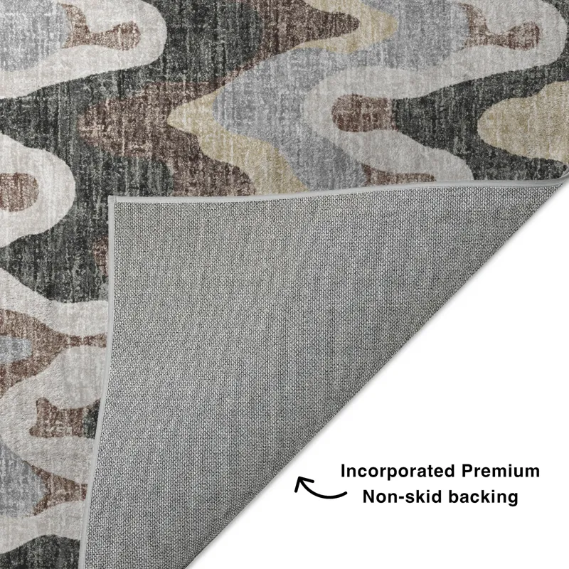 Luxury Washable Lorenzo Charcoal 8\' x 10\' Rug