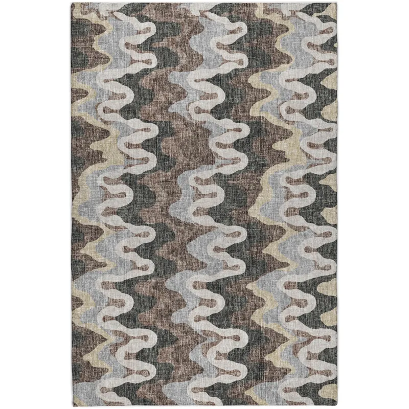 Luxury Washable Lorenzo Charcoal 8\' x 10\' Rug
