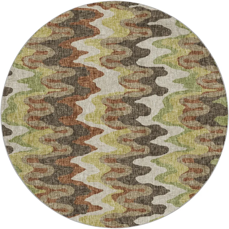 Luxury Washable Lorenzo Chocolate 8\' x 8\' Round Rug