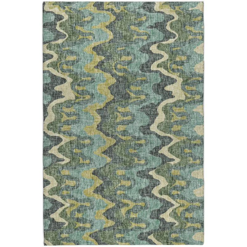 Luxury Washable Lorenzo Teal 3\' x 5\' Rug