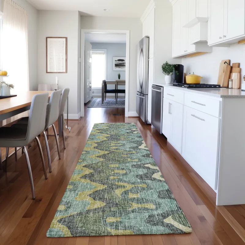Luxury Washable Lorenzo Teal 2\'3\" x 7\'6\" Runner Rug