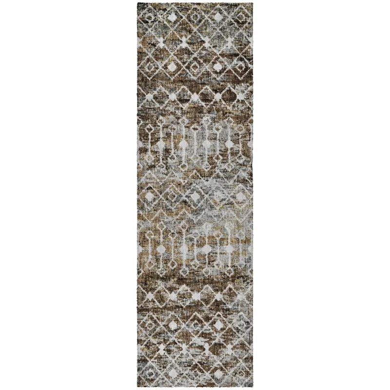 Luxury Washable Lorenzo Brown 2\'3\" x 7\'6\" Runner Rug