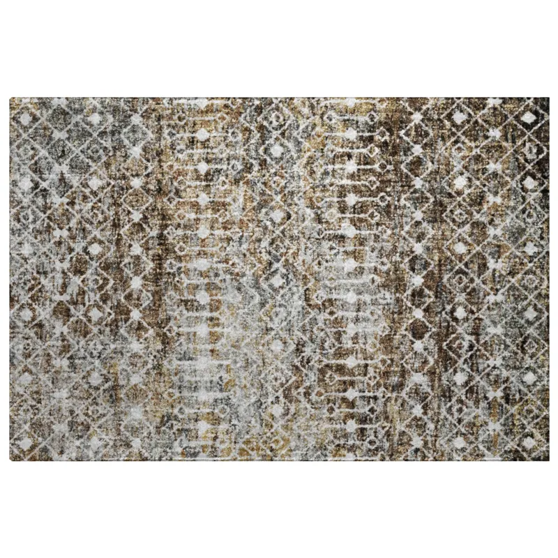 Luxury Washable Lorenzo Brown 1\'8\" x 2\'6\" Rug