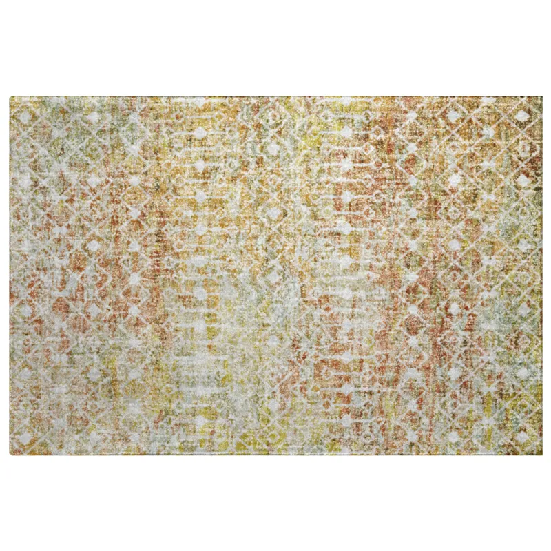 Luxury Washable Lorenzo Peach 1\'8\" x 2\'6\" Rug