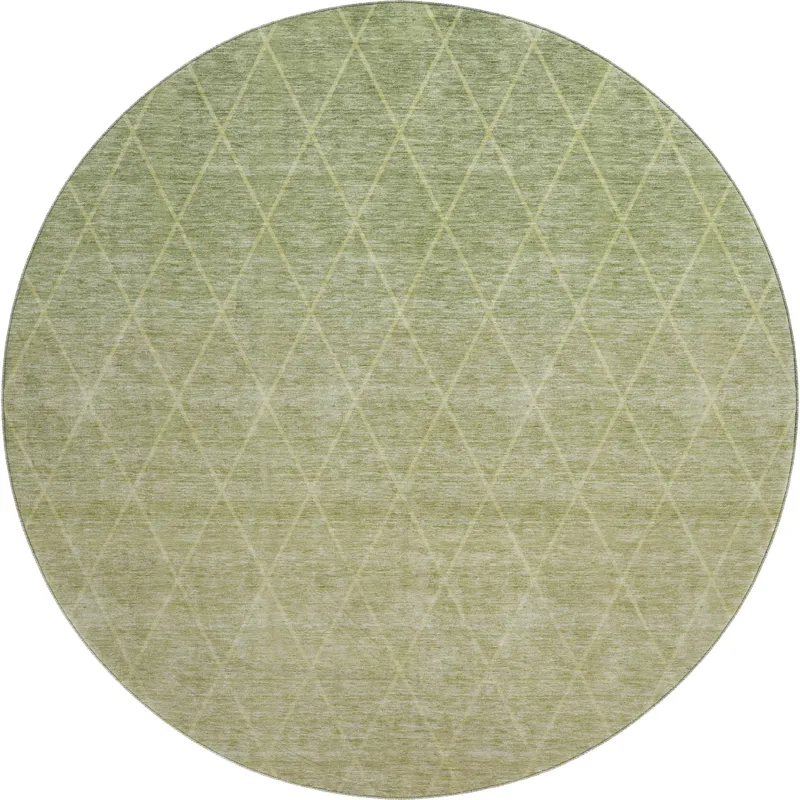 Luxury Washable Lazio Aloe 8\' x 8\' Round Rug