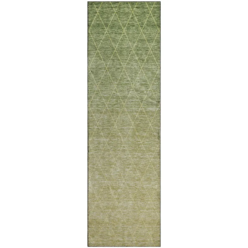 Luxury Washable Lazio Aloe 2\'3\" x 7\'6\" Runner Rug
